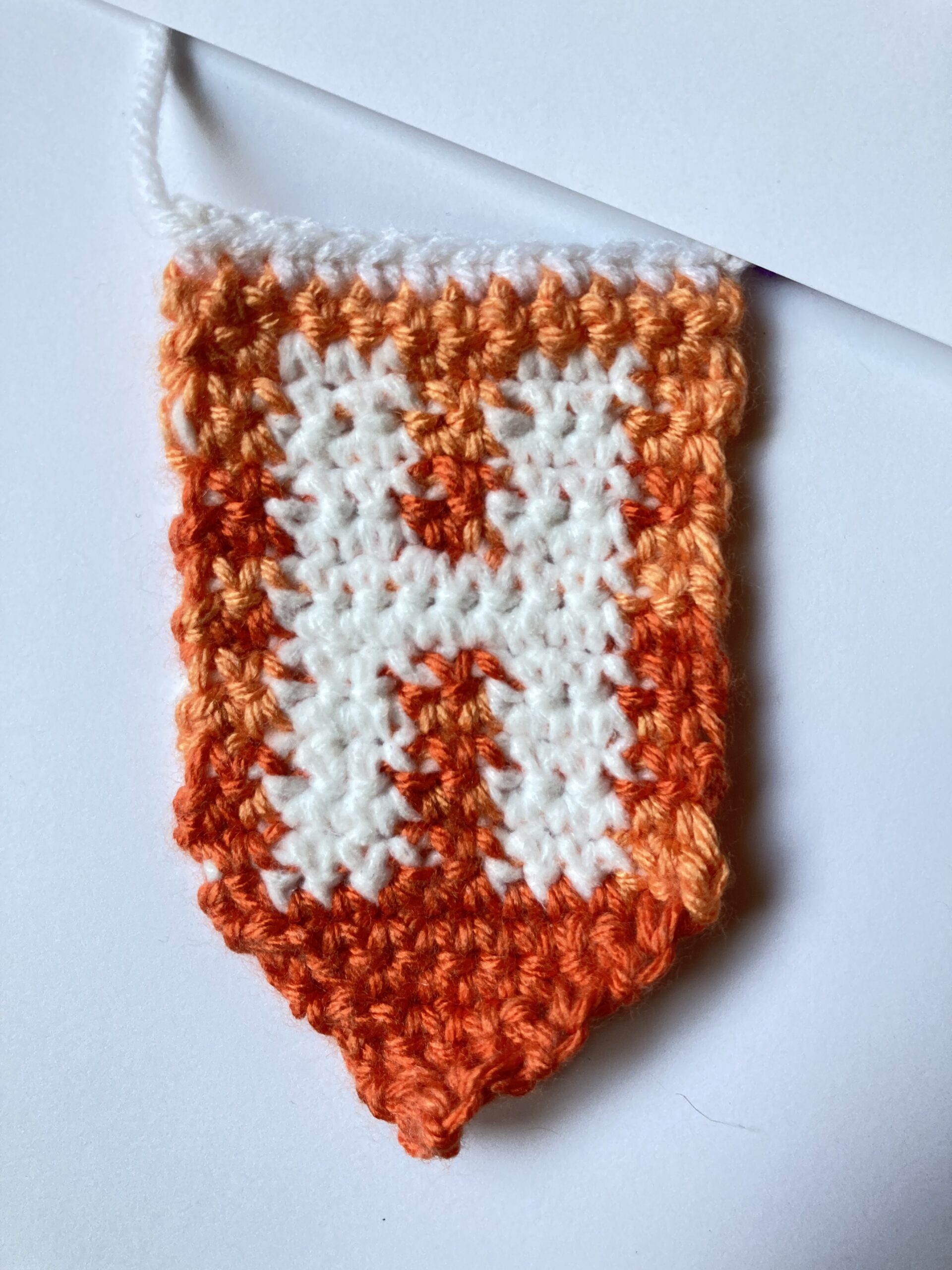 crochet capital H pennant